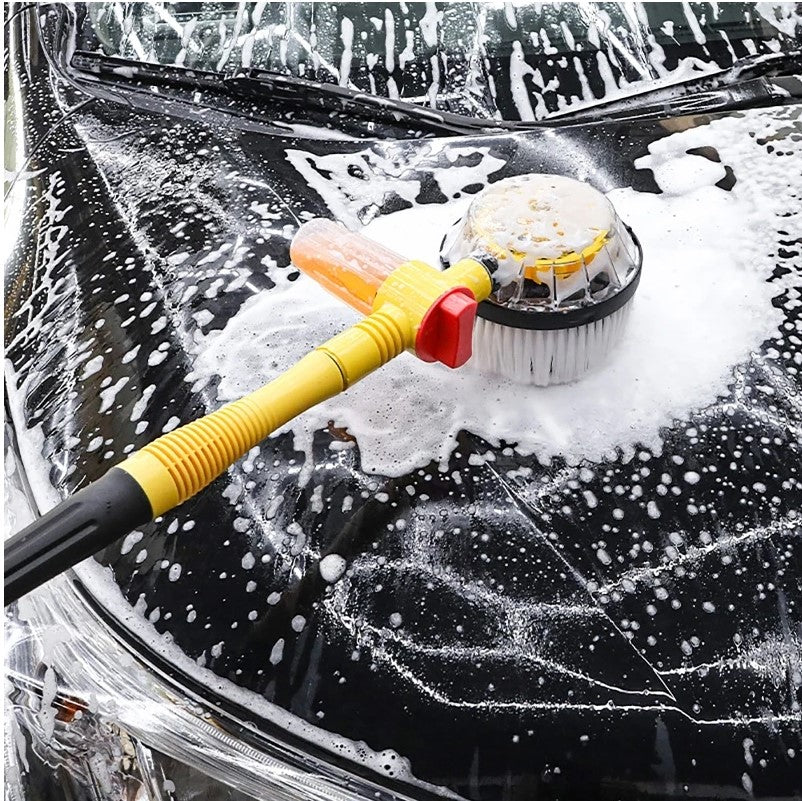 Long Handle Automatic Foaming Water Power Car Wash Brush Chenille Microfiber Car Wash Mop_1