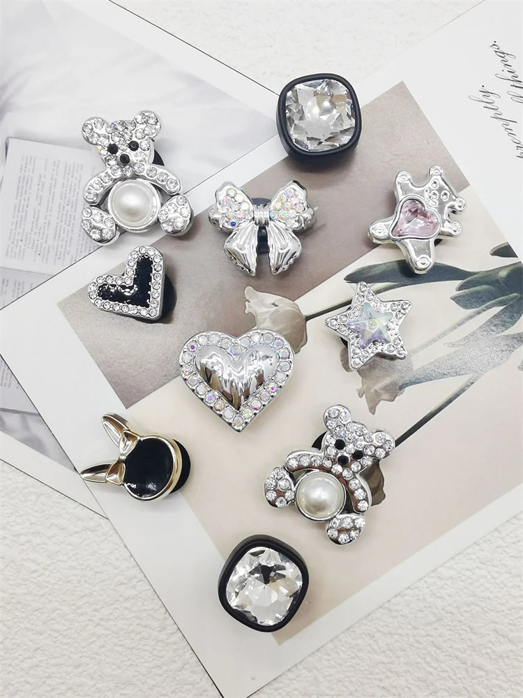 10 Pcs Luxury Rhinestone  Bogg bag Charms